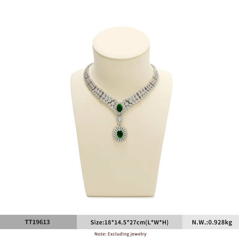 Beige Microfiber Ring Earring Necklace Watch Jewelry Display Set TT196