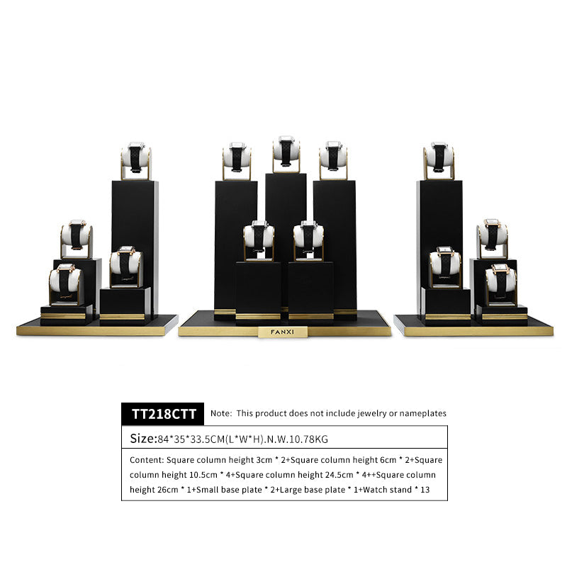 Black Baking Paint Watch Display Set TT218