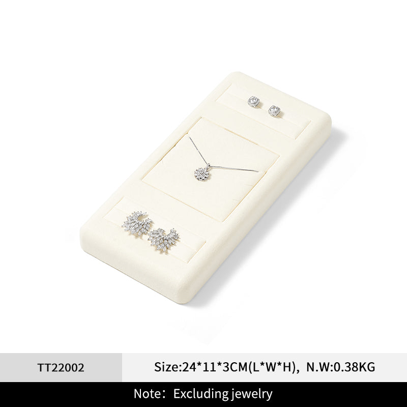 Oirlv Beige Jewelry Display Props Microfiber Jewelry Organizer Ring Necklace Watch Display Stand： TT220