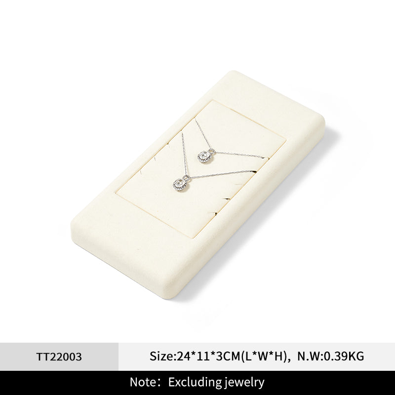 Oirlv Beige Jewelry Display Props Microfiber Jewelry Organizer Ring Necklace Watch Display Stand： TT220