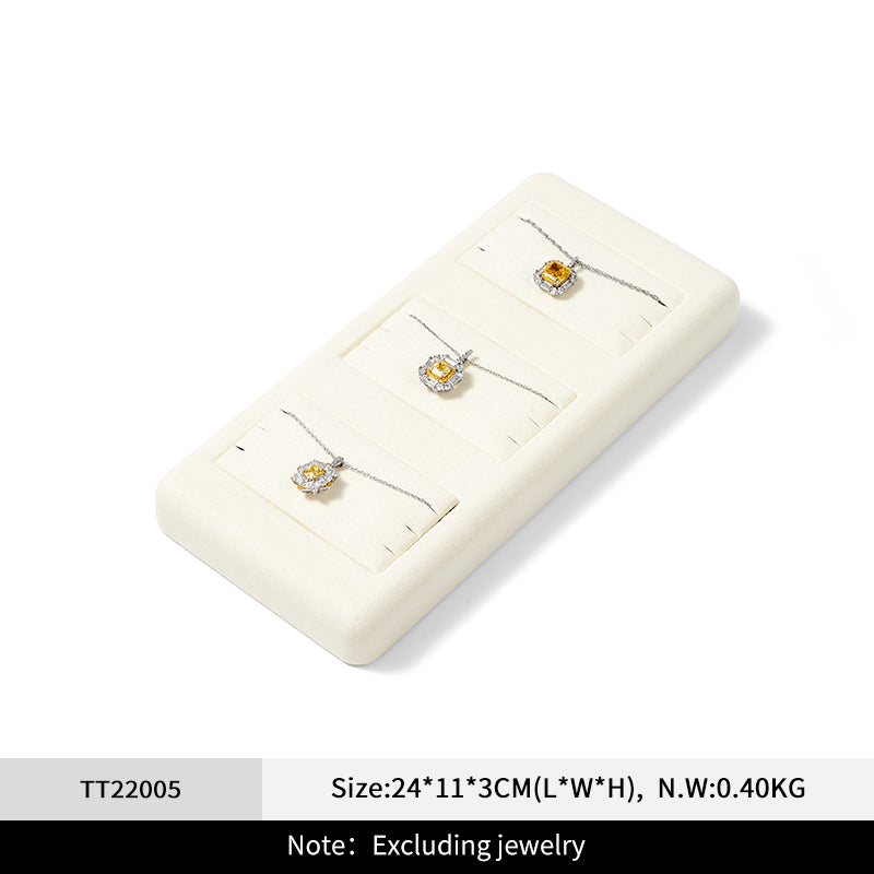 Oirlv Beige Jewelry Display Props Microfiber Jewelry Organizer Ring Necklace Watch Display Stand： TT220