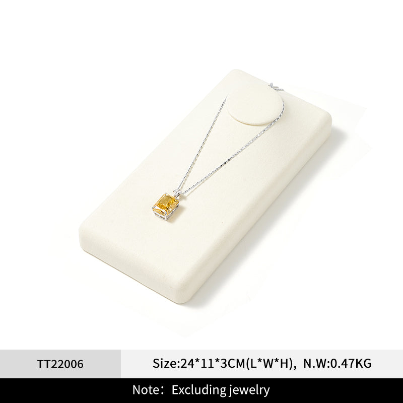 Oirlv Beige Jewelry Display Props Microfiber Jewelry Organizer Ring Necklace Watch Display Stand： TT220