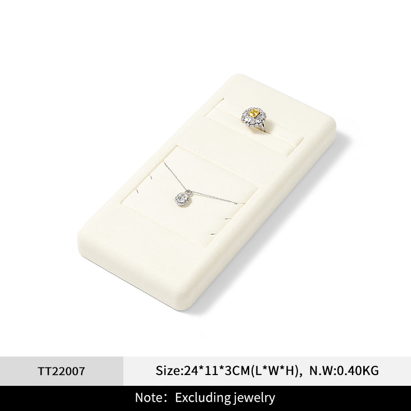 Oirlv Beige Jewelry Display Props Microfiber Jewelry Organizer Ring Necklace Watch Display Stand： TT220