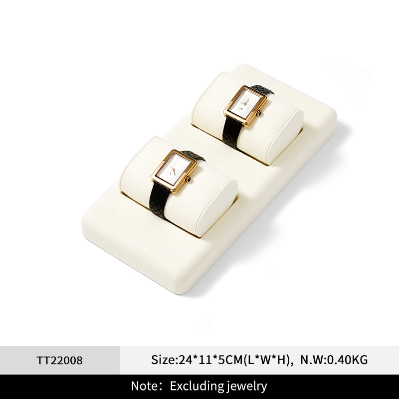 Oirlv Beige Jewelry Display Props Microfiber Jewelry Organizer Ring Necklace Watch Display Stand： TT220