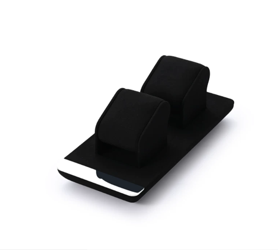 OIRLV black microfiber jewellery display with glossy metal : TT257