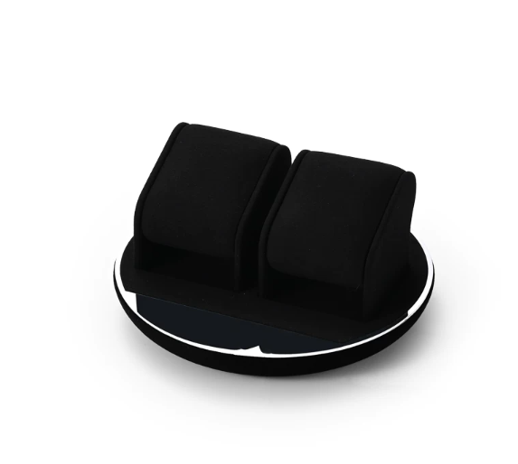 OIRLV black microfiber jewellery display with glossy metal : TT257