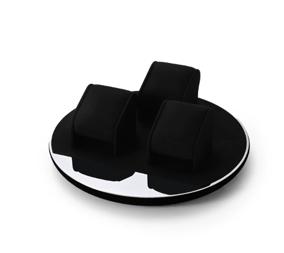 OIRLV black microfiber jewellery display with glossy metal : TT257