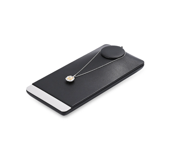OIRLV custom black colour leather window jewelry display with metal frame : TT258