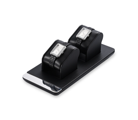 OIRLV custom black colour leather window jewelry display with metal frame : TT258