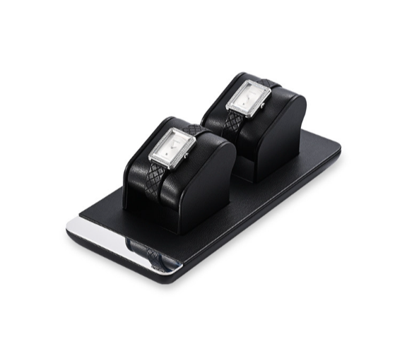 OIRLV custom black colour leather window jewelry display with metal frame : TT258
