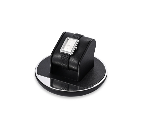OIRLV custom black colour leather window jewelry display with metal frame : TT258