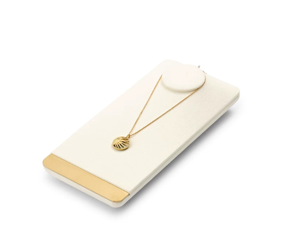 OIRLV high end beige microfiber jewelry display stand with metal :TT260