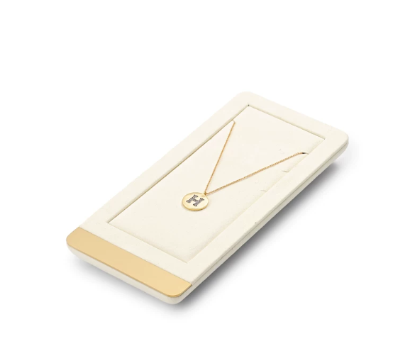 OIRLV high end beige microfiber jewelry display stand with metal :TT260