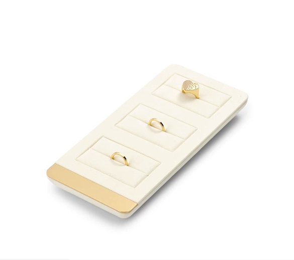 OIRLV high end beige microfiber jewelry display stand with metal :TT260