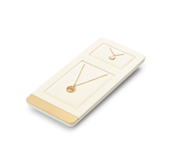 OIRLV high end beige microfiber jewelry display stand with metal :TT260
