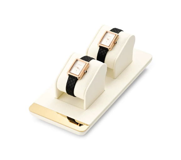 OIRLV high end beige microfiber jewelry display stand with metal :TT260