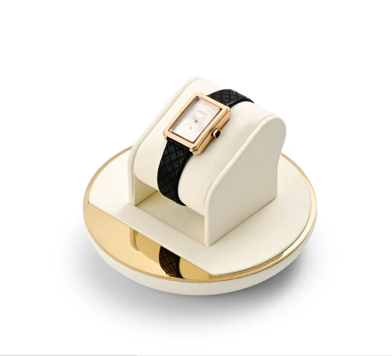OIRLV high end beige microfiber jewelry display stand with metal :TT260