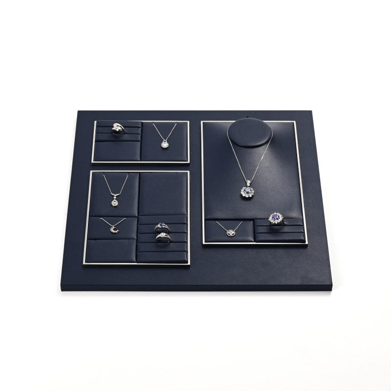 OIRLV factory white PU leather jewelry exhibitors with metal structure : TT262