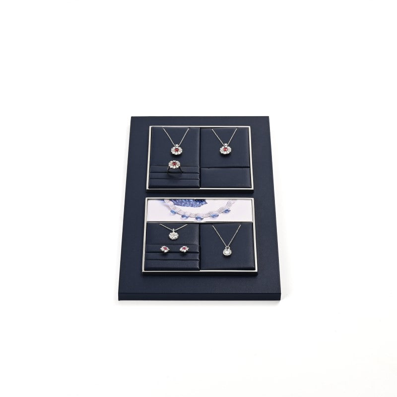 OIRLV factory white PU leather jewelry exhibitors with metal structure : TT262