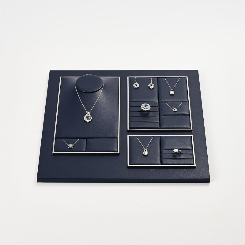 OIRLV factory white PU leather jewelry exhibitors with metal structure : TT262