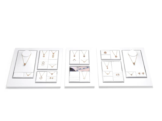OIRLV factory white PU leather jewelry exhibitors with metal structure : TT263