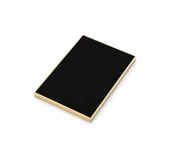 OIRLV fashion luxury black microfiber jewelry display set with smooth metal:TT264