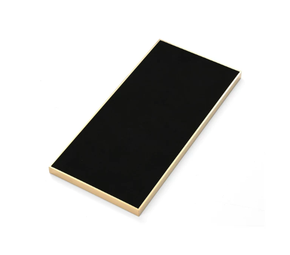 OIRLV fashion luxury black microfiber jewelry display set with smooth metal:TT264