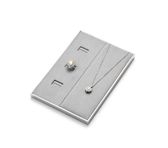OIRLV fashion jewellery display wrapped with gray microfiber:TT267