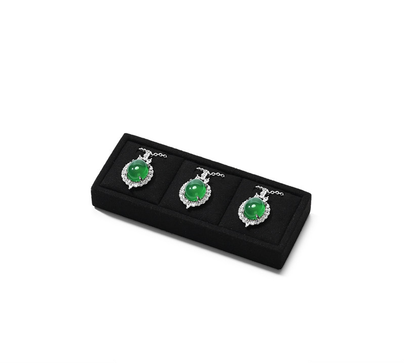 OIRLV black microfiber wooden jewelry display:TT268