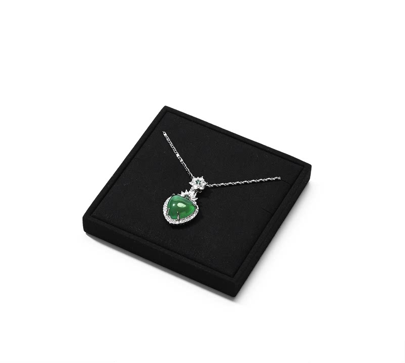 OIRLV black microfiber wooden jewelry display:TT268