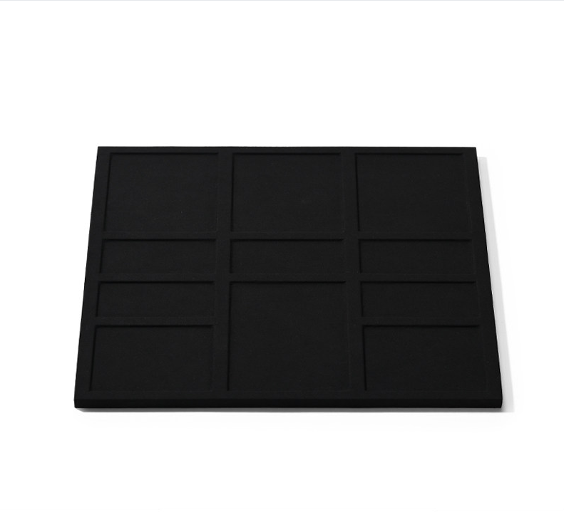 OIRLV black microfiber wooden jewelry display:TT268