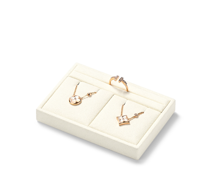 OIRLV wholesale beige microfiber display for jewelry:TT269