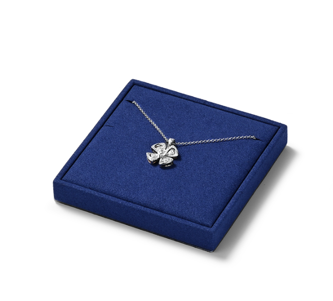 OIRLV luxury wooden jewelry display set with blue microfiber:TT270