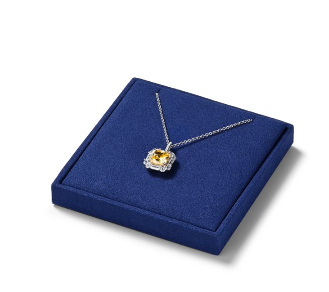 OIRLV luxury wooden jewelry display set with blue microfiber:TT270
