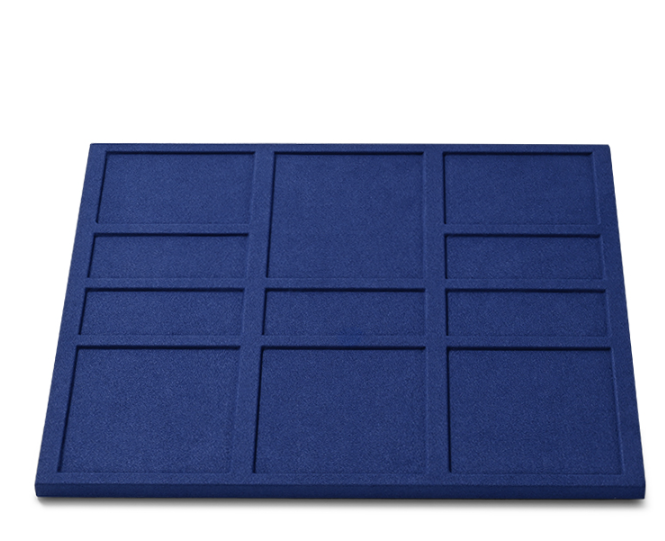 OIRLV luxury wooden jewelry display set with blue microfiber:TT270