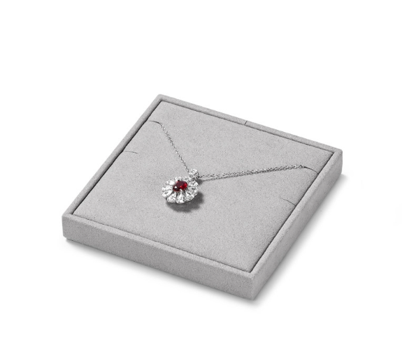 OIRLV luxury wood jewelry display set with gray microfiber:TT272