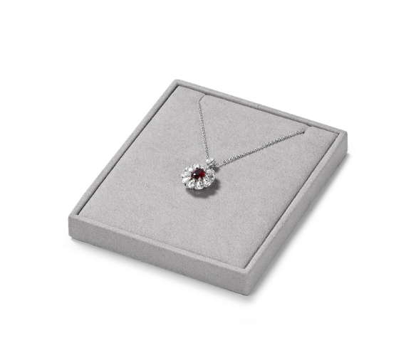 OIRLV luxury wood jewelry display set with gray microfiber:TT272