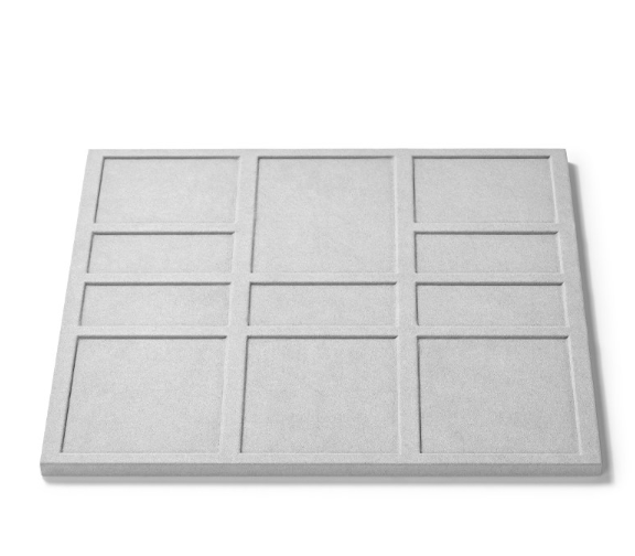 OIRLV luxury wood jewelry display set with gray microfiber:TT272
