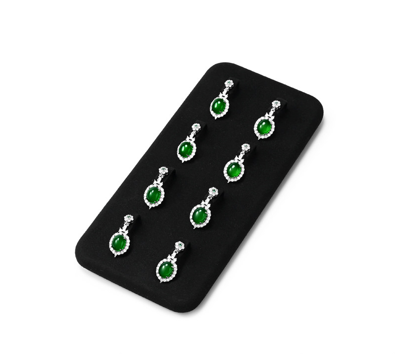 OIRLV luxury black colour microfiber jewelry display set :TT273