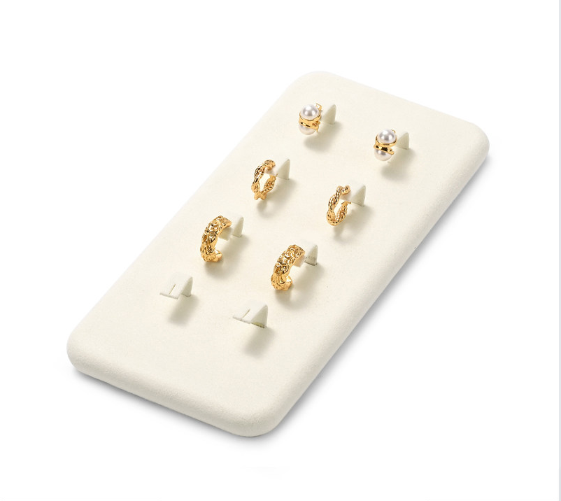 OIRLV luxury BEIGE colour microfiber jewelry display set :TT274