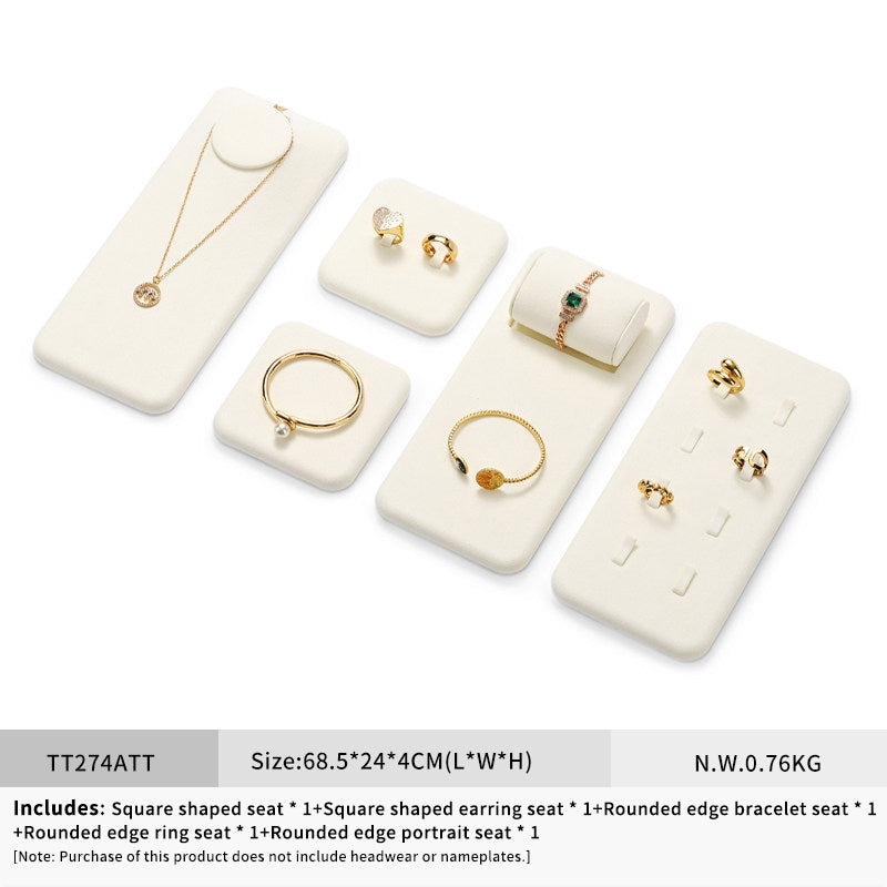 OIRLV luxury BEIGE colour microfiber jewelry display set :TT274