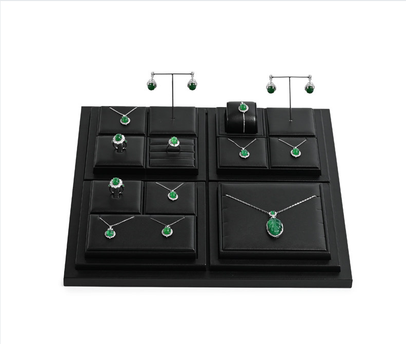 OIRLV Luxury Black leather Jewelry display set : TT275
