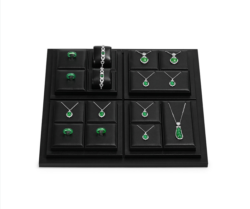OIRLV Luxury Black leather Jewelry display set : TT275