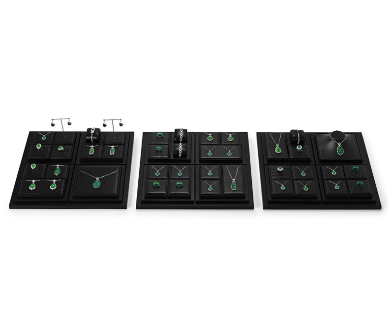 OIRLV Luxury Black leather Jewelry display set : TT275