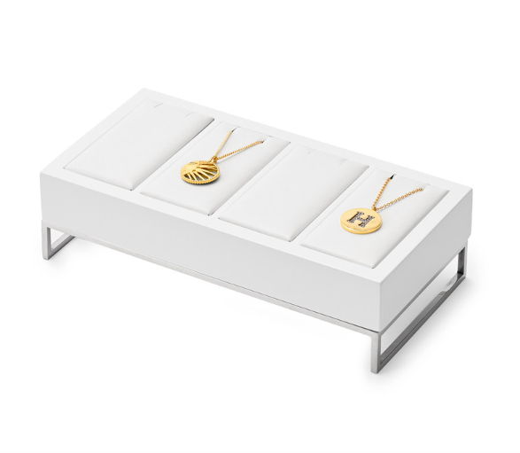 OIRLV factory white PU leather jewelry display with metal frame : TT277