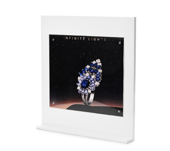 OIRLV factory white PU leather jewelry display with metal frame : TT277