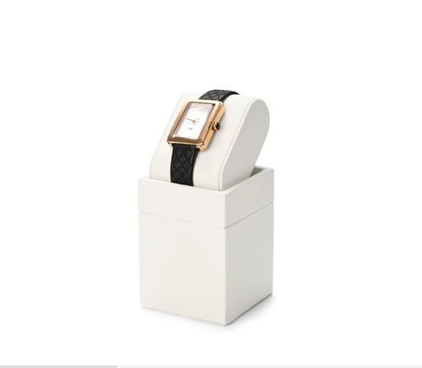 OIRLV hot sale metal structure watch display stand with off-white microfiber : TT279