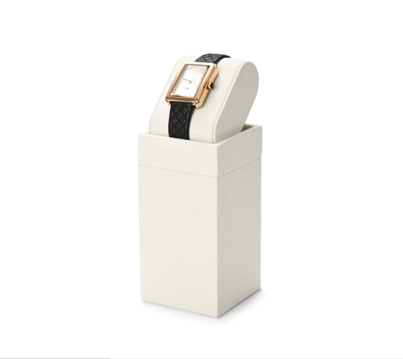 OIRLV hot sale metal structure watch display stand with off-white microfiber : TT279