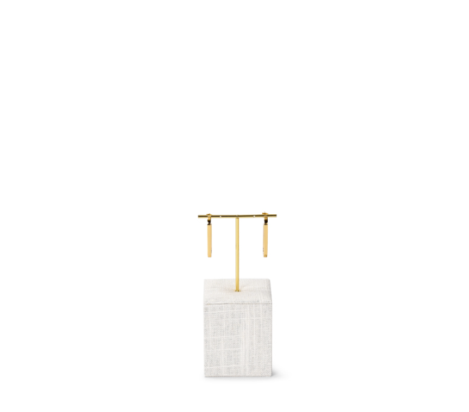OIRLV factory metal frame beige linen jewelry display busts：TT286