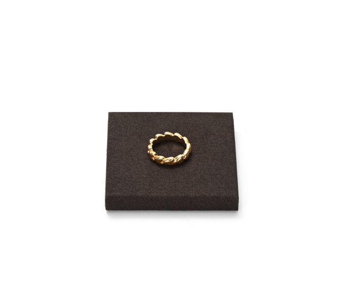 OIRLV high end fashion brown microfiber jewelry holder with metal frame:TT287